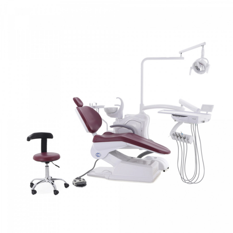 Стоматологическая установка CQ-215 (СО-001М-00) бордо, нижняя подача Стоматологическая установка CQ-215 (СО-001М-00) бордо, нижняя подача
